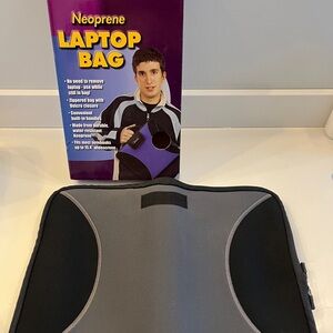 Black and Gray Neoprene Laptop Bag